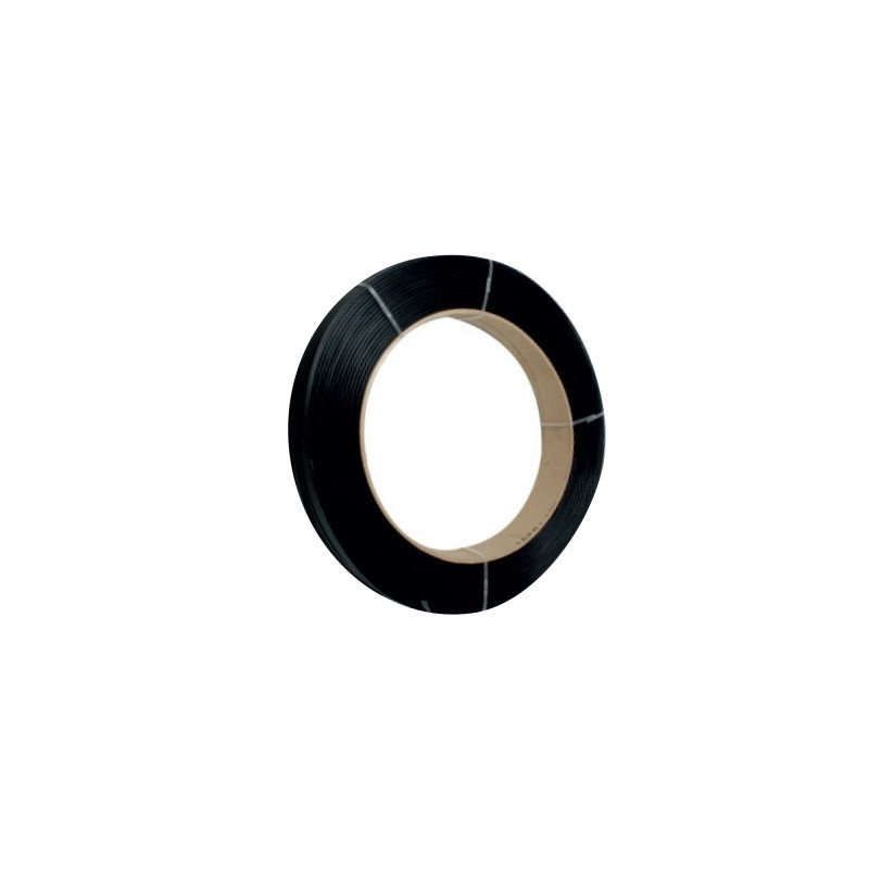 Fleje De Plastico De 1/2 Negro Rollo 110mt Resistencia 145kg