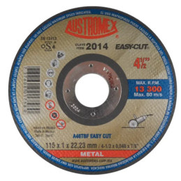 Disco Para Corte De Metal 4.1/2"X3/64"X7/8" (Easy-Cut) 2014 Austromex